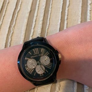 Black and rose gold Michael Kors watch